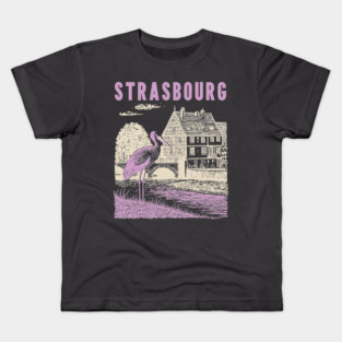 Strasbourg France Vintage Fairytale Travel Art Kids T-Shirt