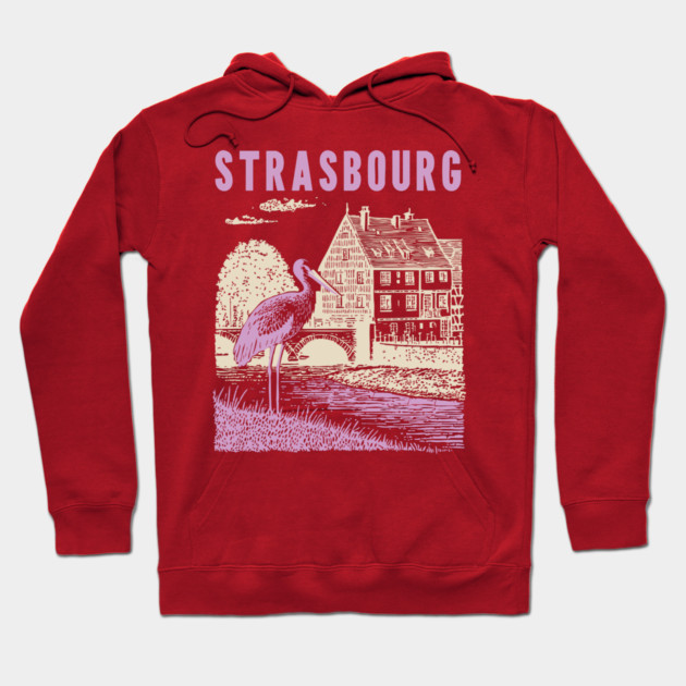 Strasbourg France Vintage Fairytale Travel Art Hoodie by TuncGK