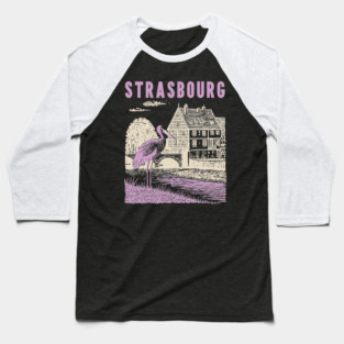 Strasbourg France Vintage Fairytale Travel Art Baseball T-Shirt
