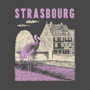 Strasbourg France Vintage Fairytale Travel Art T-Shirt