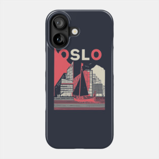 Oslo Norway Modern Travel Poster Art Phone Case