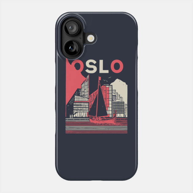 Oslo Norway Modern Travel Poster Art Phone Case by TuncGK