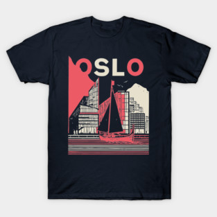 Oslo Norway Modern Travel Poster Art T-Shirt