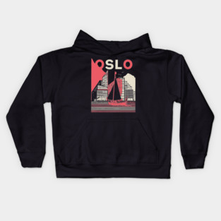 Oslo Norway Modern Travel Poster Art Kids Hoodie