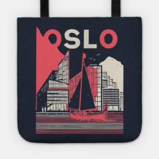 Oslo Norway Modern Travel Poster Art Tote