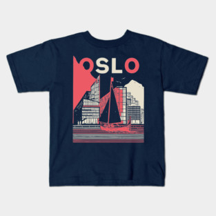 Oslo Norway Modern Travel Poster Art Kids T-Shirt