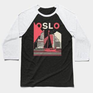 Oslo Norway Modern Travel Poster Art Baseball T-Shirt