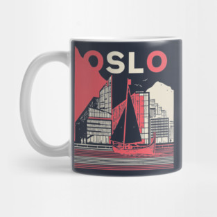 Oslo Norway Modern Travel Poster Art Mug