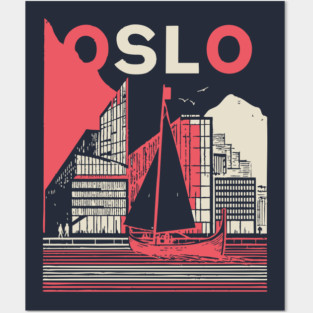 Oslo Norway Modern Travel Poster Art Posters and Art