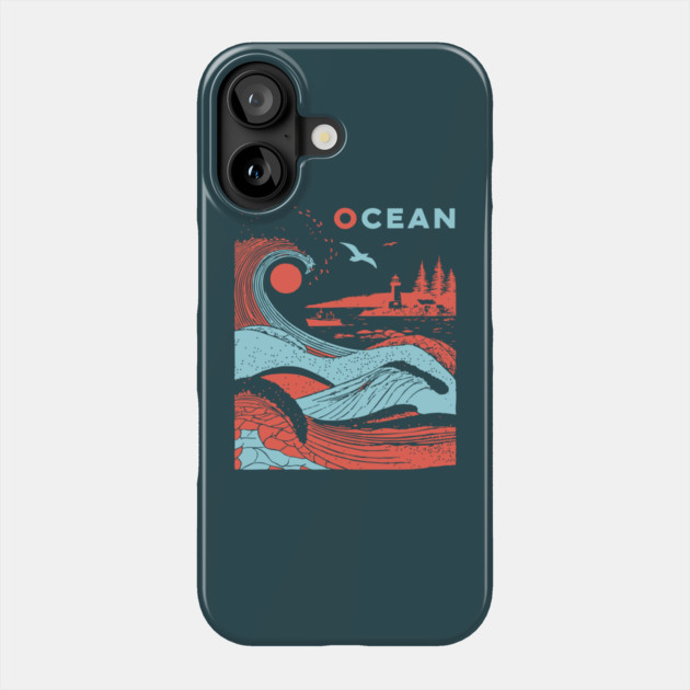 Vintage Japanese Style Ocean Waves Art Phone Case by TuncGK