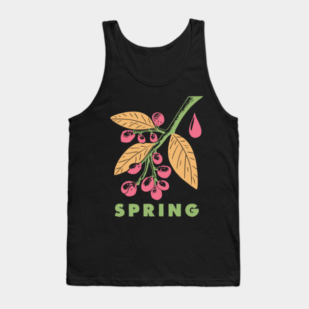 Vintage Spring Botanical Branch Illustration Tank Top by TuncGK