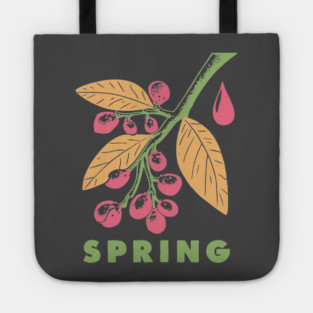 Vintage Spring Botanical Branch Illustration Tote