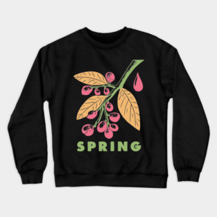 Vintage Spring Botanical Branch Illustration Crewneck Sweatshirt