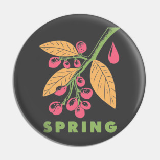 Vintage Spring Botanical Branch Illustration Pin