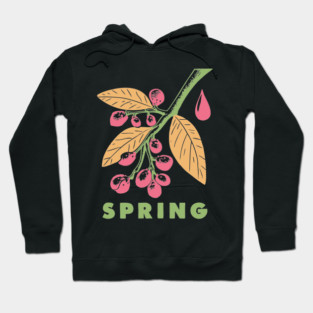 Vintage Spring Botanical Branch Illustration Hoodie