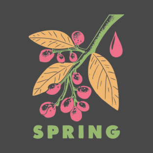 Vintage Spring Botanical Branch Illustration T-Shirt