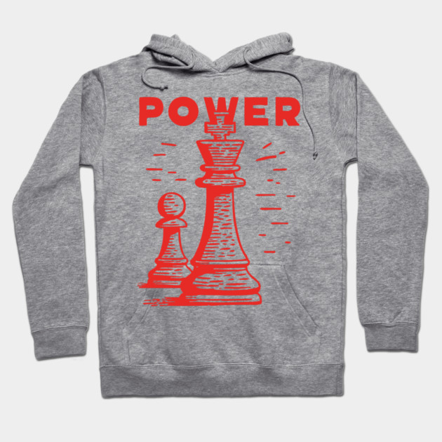 Power of the King Vintage Chess Graphic Hoodie by TuncGK