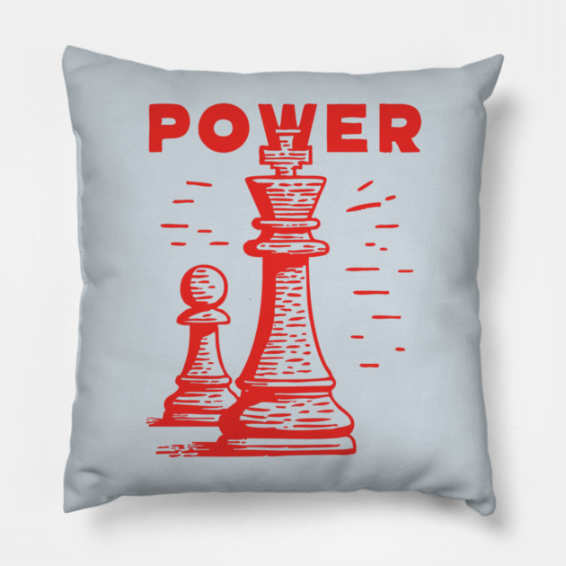 Power of the King Vintage Chess Graphic Pillow by TuncGK