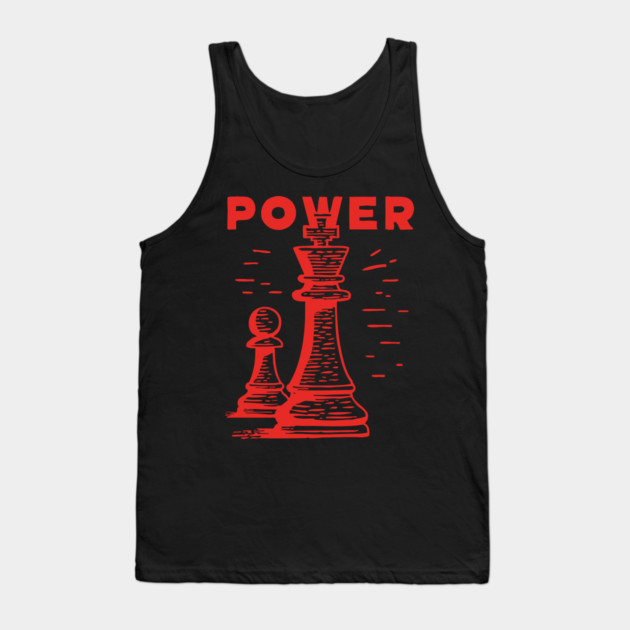 Power of the King Vintage Chess Graphic Tank Top by TuncGK