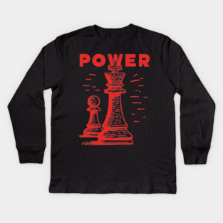 Power of the King Vintage Chess Graphic Kids Long Sleeve T-Shirt