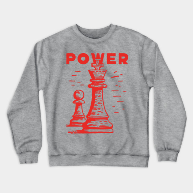 Power of the King Vintage Chess Graphic Crewneck Sweatshirt by TuncGK