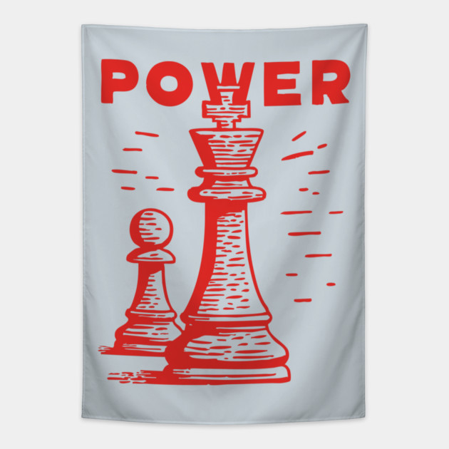 Power of the King Vintage Chess Graphic Tapestry by TuncGK