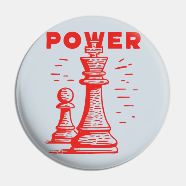 Power of the King Vintage Chess Graphic Pin by TuncGK