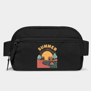 Minimalist Summer Sun and Ocean Waves Bag