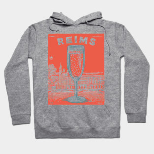 Reims France Vintage Champagne Flute Art Hoodie
