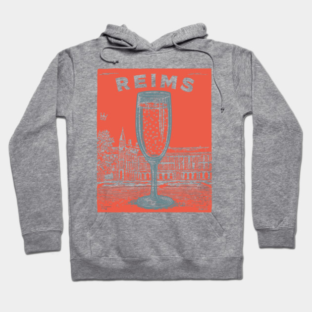 Reims France Vintage Champagne Flute Art Hoodie by TuncGK