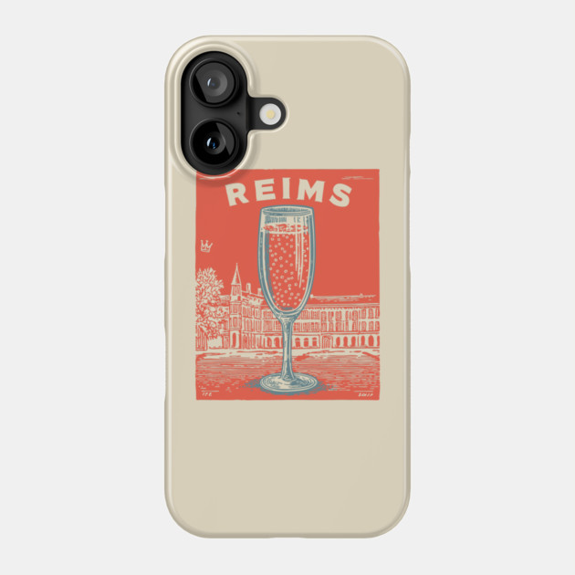 Reims France Vintage Champagne Flute Art Phone Case by TuncGK