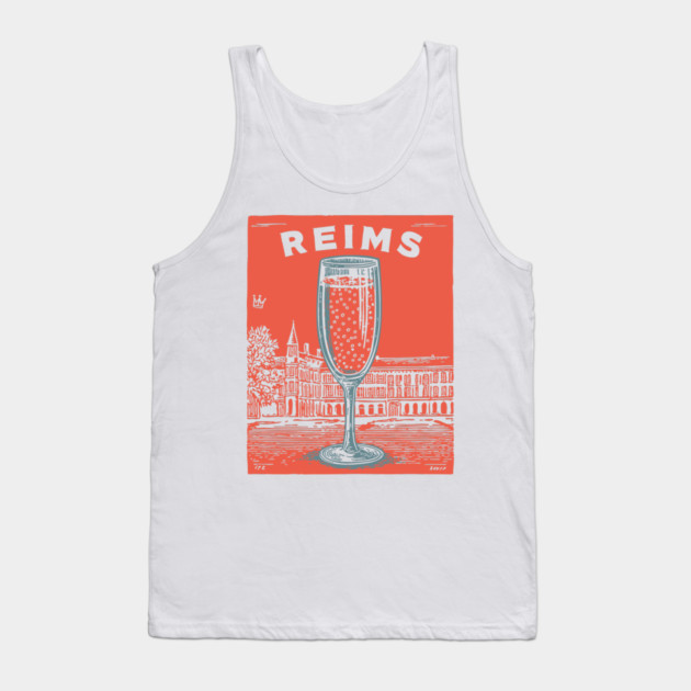 Reims France Vintage Champagne Flute Art Tank Top by TuncGK