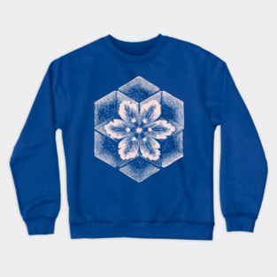 Geometric Snowflake Sacred Geometry Winter Art Crewneck Sweatshirt