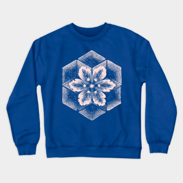 Geometric Snowflake Sacred Geometry Winter Art Crewneck Sweatshirt by TuncGK