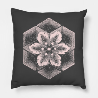 Geometric Snowflake Sacred Geometry Winter Art Pillow