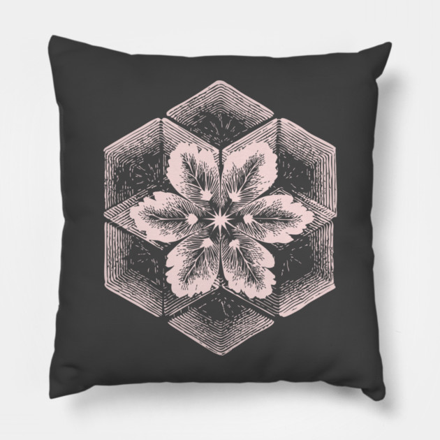 Geometric Snowflake Sacred Geometry Winter Art Pillow by TuncGK