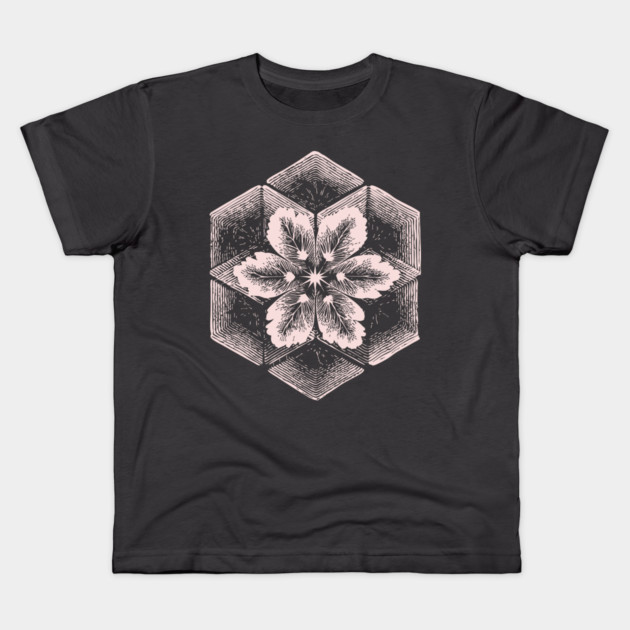 Geometric Snowflake Sacred Geometry Winter Art Kids T-Shirt by TuncGK