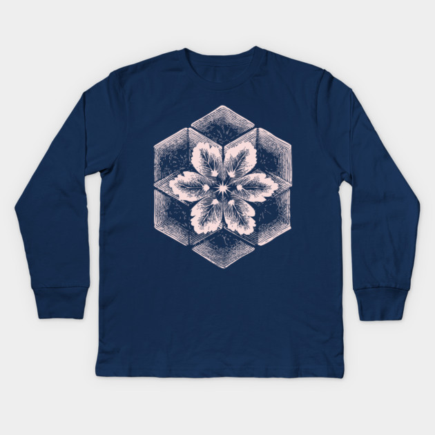 Geometric Snowflake Sacred Geometry Winter Art Kids Long Sleeve T-Shirt by TuncGK