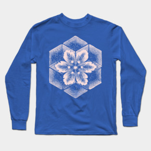 Geometric Snowflake Sacred Geometry Winter Art Long Sleeve T-Shirt