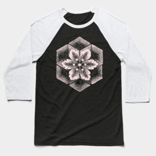 Geometric Snowflake Sacred Geometry Winter Art Baseball T-Shirt