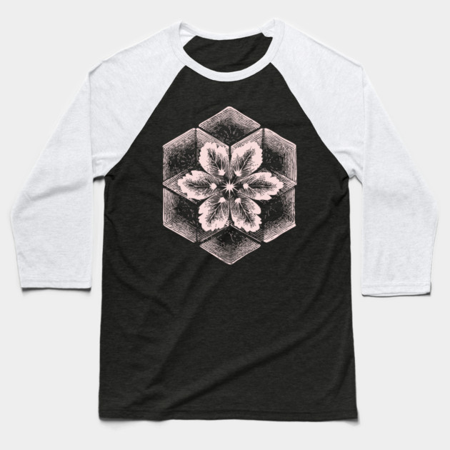 Geometric Snowflake Sacred Geometry Winter Art Baseball T-Shirt by TuncGK