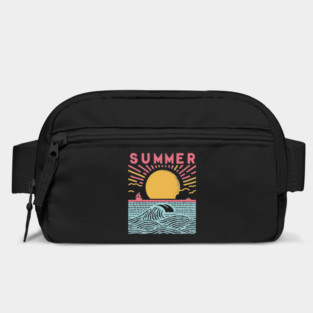Retro Summer Beach Town Vacation Scene Bag