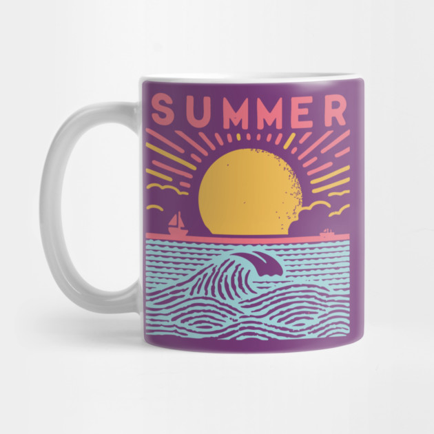 Retro Summer Beach Town Vacation Scene by TuncGK