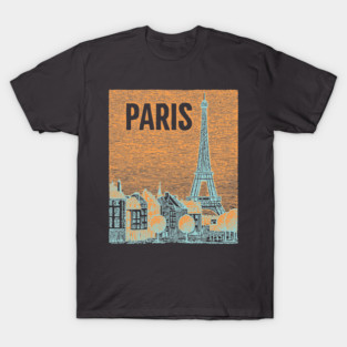Vintage Paris Eiffel Tower Sketch Art T-Shirt