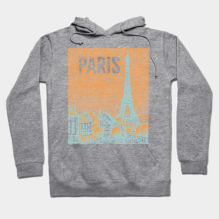 Vintage Paris Eiffel Tower Sketch Art Hoodie