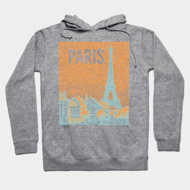 Vintage Paris Eiffel Tower Sketch Art Hoodie by TuncGK