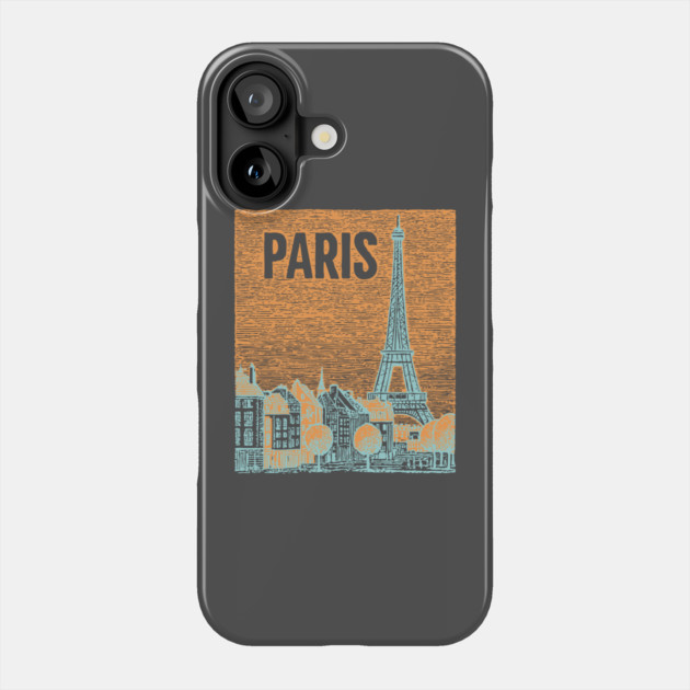 Vintage Paris Eiffel Tower Sketch Art Phone Case by TuncGK