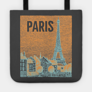 Vintage Paris Eiffel Tower Sketch Art Tote