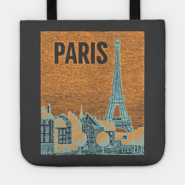 Vintage Paris Eiffel Tower Sketch Art Tote by TuncGK