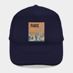 Vintage Paris Eiffel Tower Sketch Art Hat